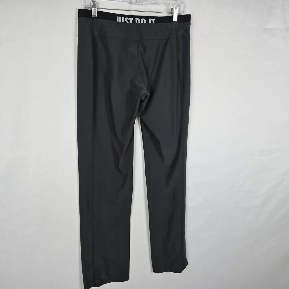 Nike Jogger Pants Women's XL Dark Gray Pull On Straight Leg Just Do It Stretch